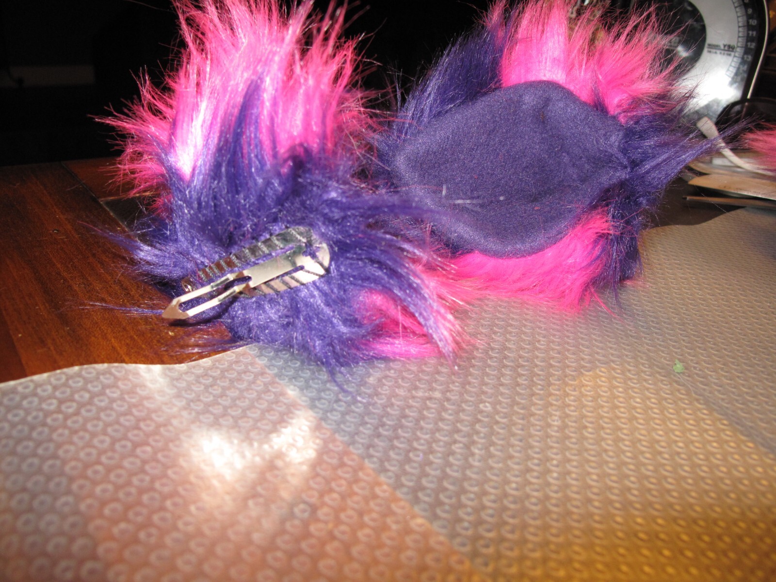 Cheshire Cat Pink/Purple Striped Luxury Shag Faux Fur Ears, Tails or Sets