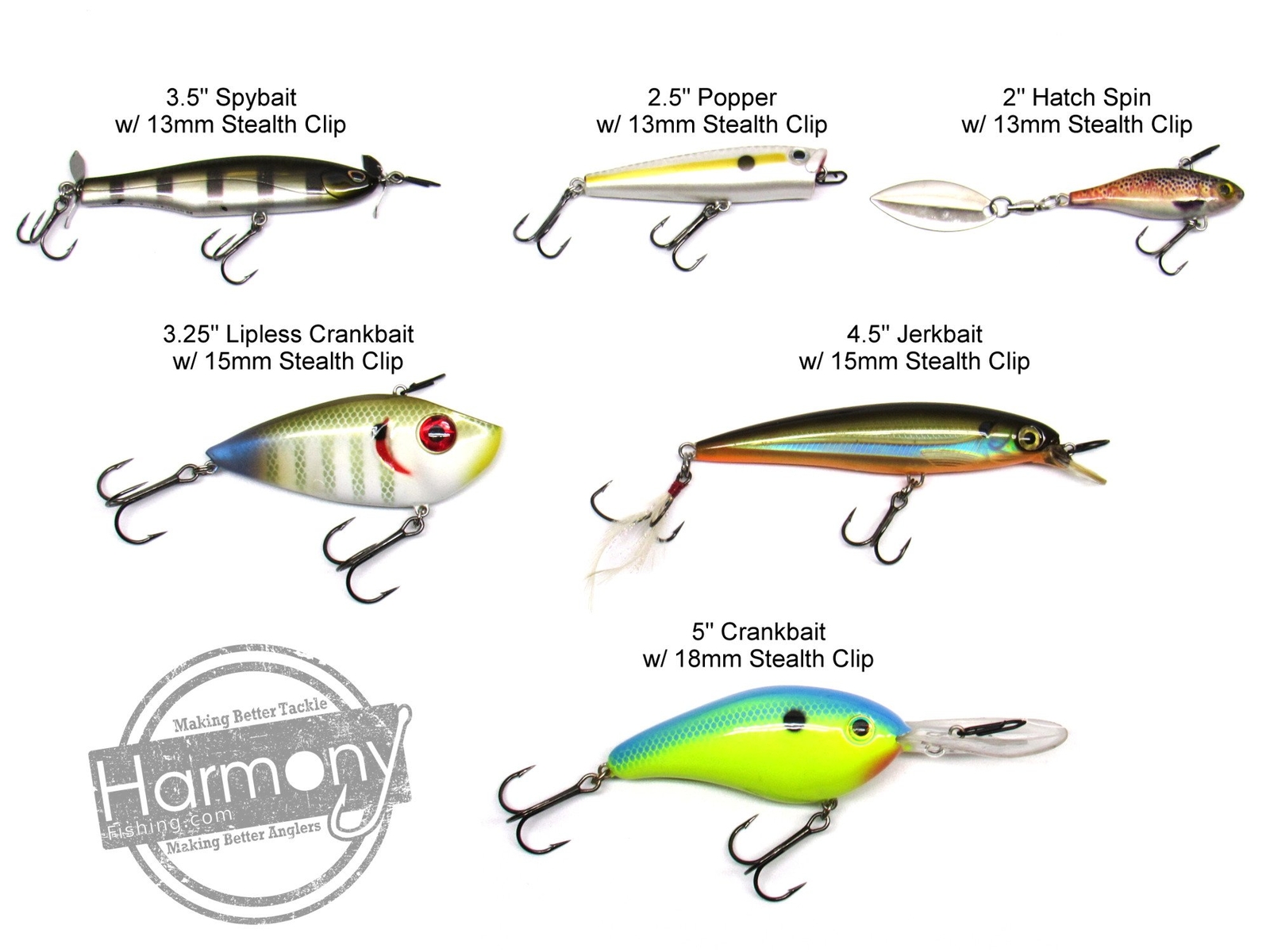 Harmony Fishing Stealth Clips (25 Pack) [Black Stainless] Quick Snaps For Lures