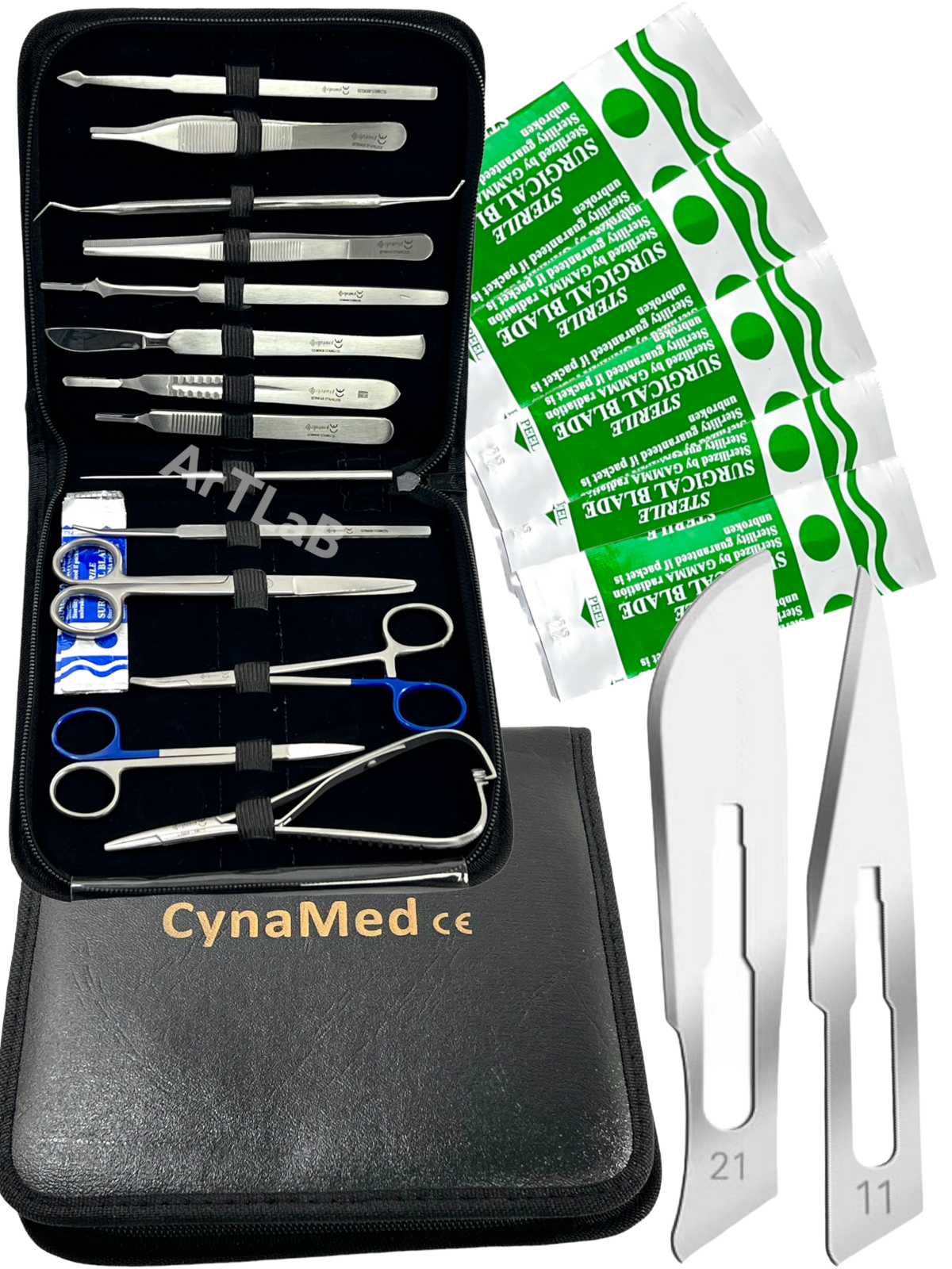 Premium 55 Pc Army Surgical Kit Sutures, Scalpel, Hemostats - Military First Aid