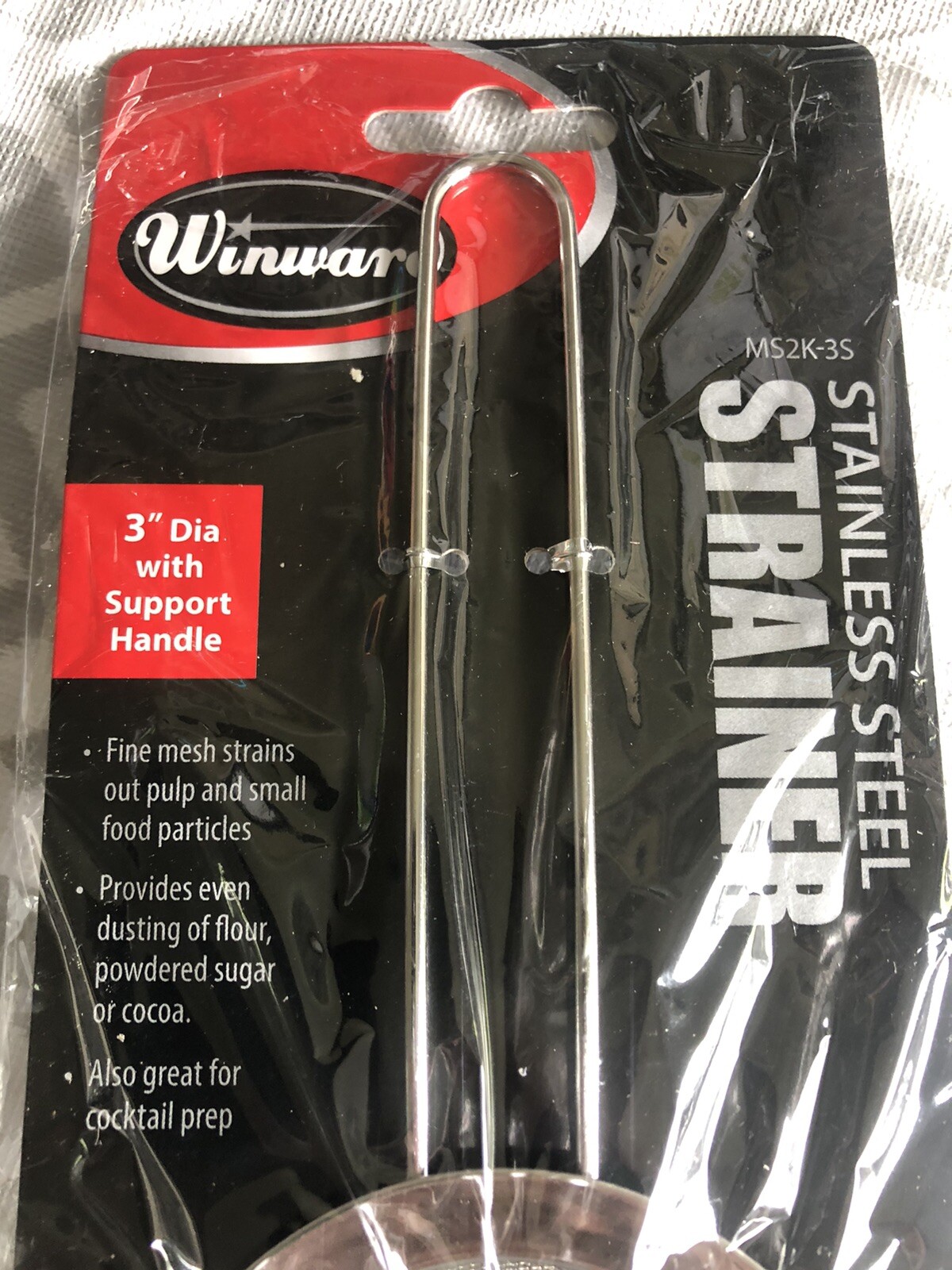 Winware MS2K-3S, Cocktail-Powdered Sugar Strainer, Stainless Steel 3”diameter