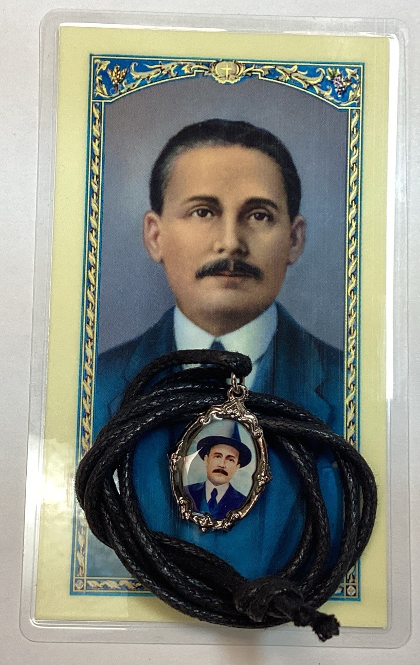 MEDALLA AL DR JOSE GREGORIO HERNANDEZ,MEDAL, FAVORS,HOLY CARD ESTAMPA.