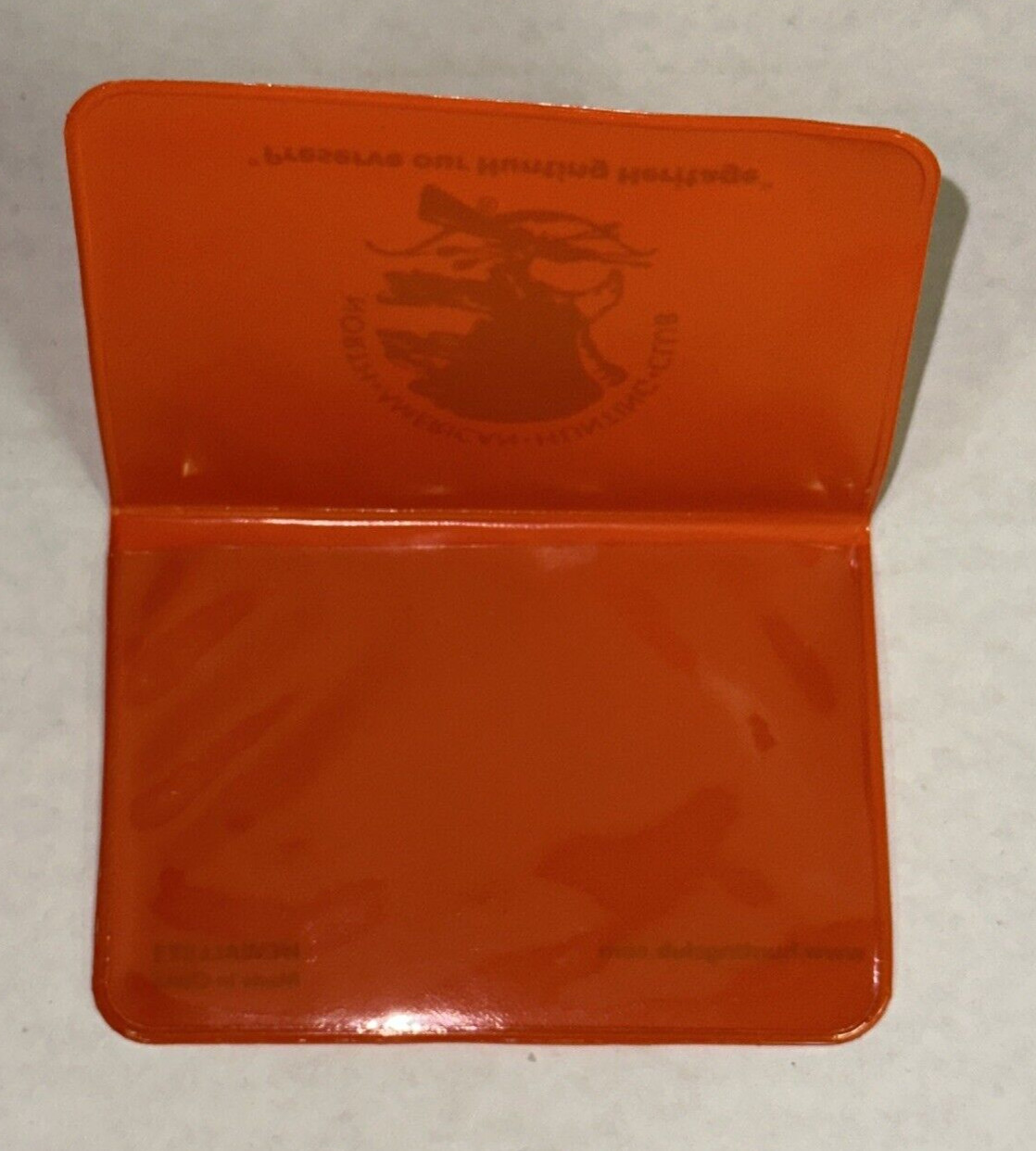 North American Hunting Club Bright Orange Vinyl License ID Card Holder Wallet