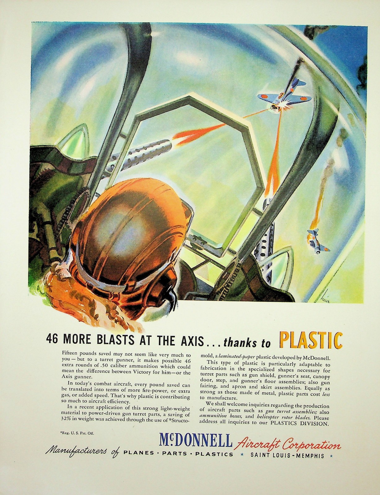 Original WW2 McDonnell "Thanks to Plastic" Ad