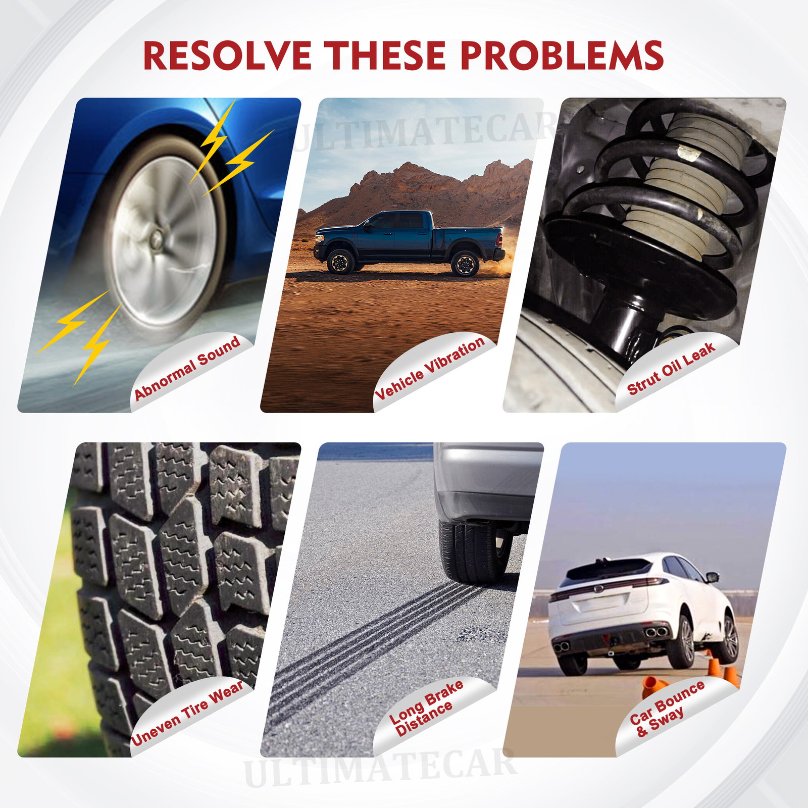 Set 4 Front+Rear Shocks Struts For 2007-2013 Chevy Silverado GMC Sierra 1500