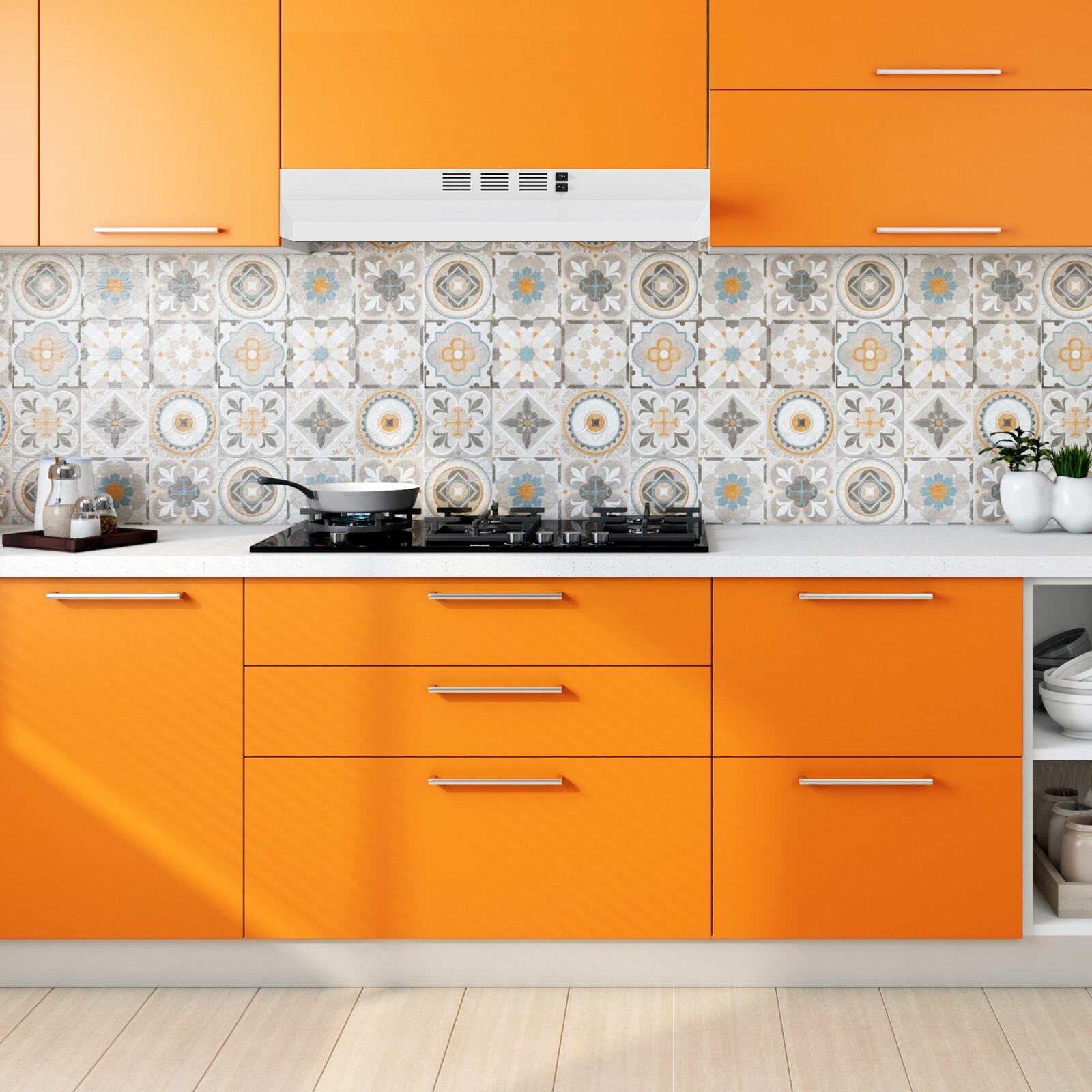 30 inch Under Cabinet Range Hood 230CFM Ducted/Ductless White Painted w/LED New