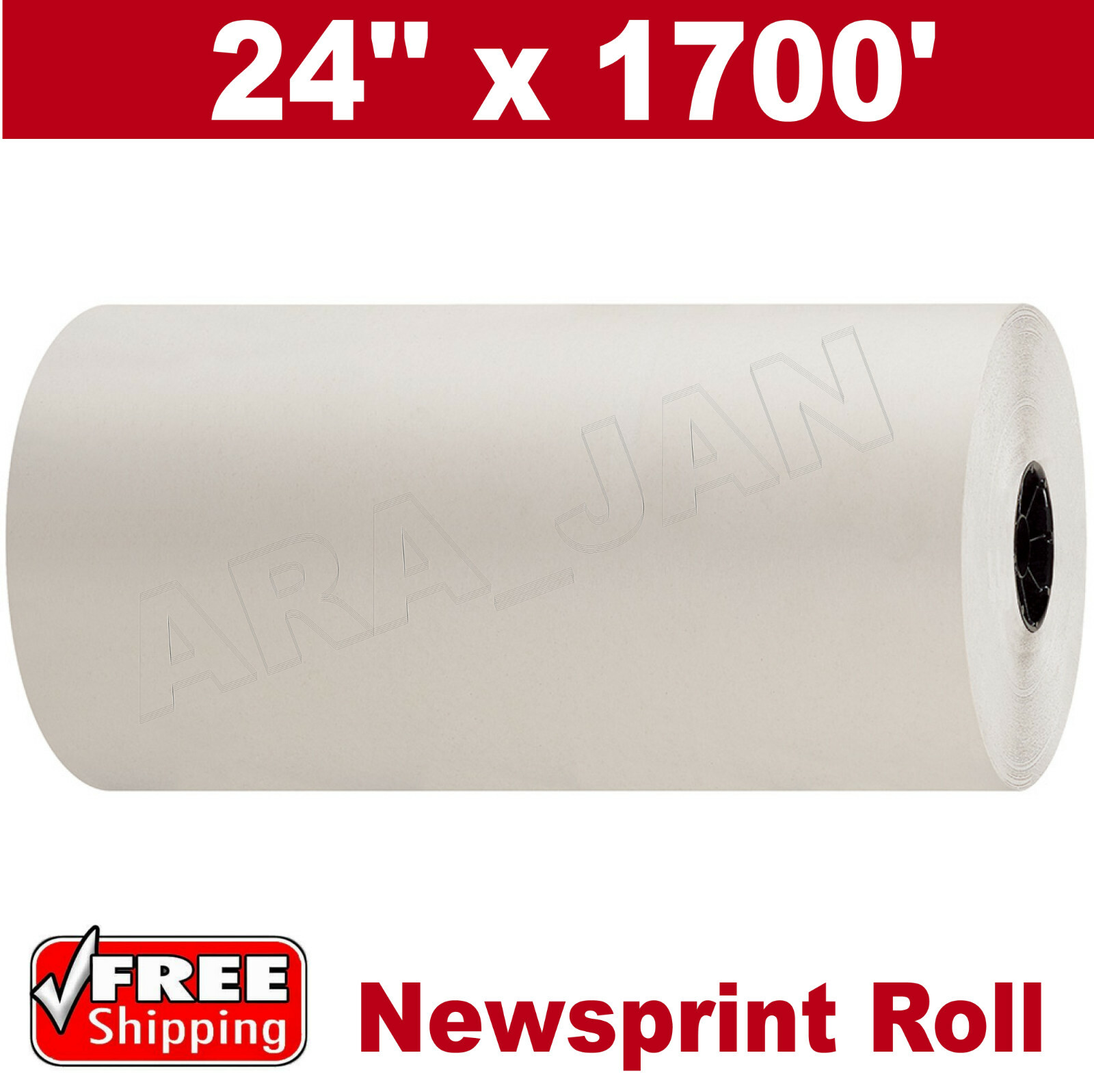 24" x 1700` 30# Newsprint Shipping Wrapping Stuffing Packaging Paper Roll NEW