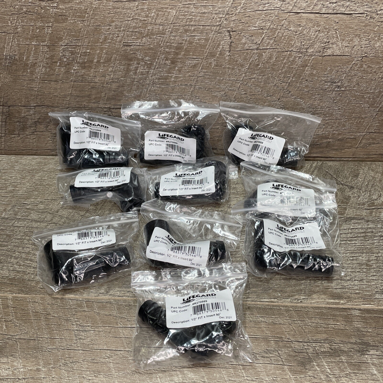 1/2" BARB x SPIG INSERT ADAPTER 90° ELBOW by LIFEGARD AQUATICS Lot of 10