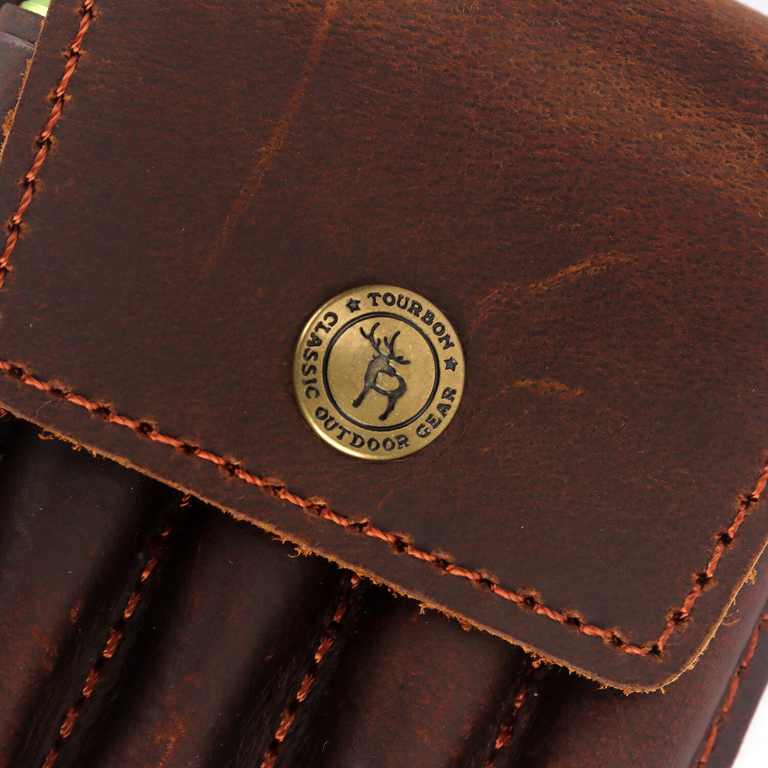 TOURBON Leather Rifle Bullets Ammo Belt Holder Pouch Cartridge Shell Wallet US