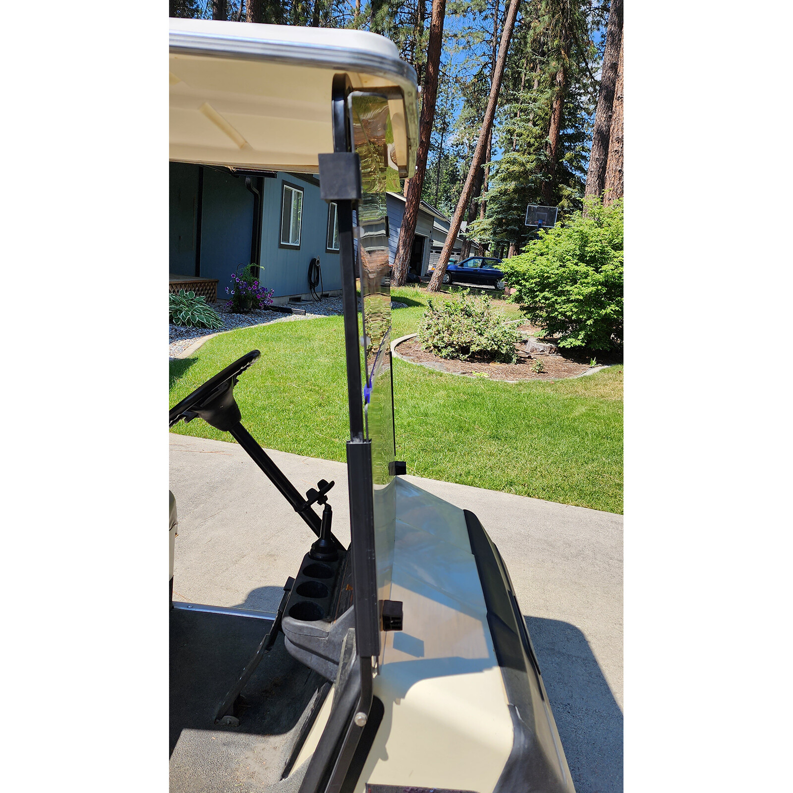 Tinted Fold Down Golf Cart Windshield Windscreen For EZGO Marathon 1986-1994.5