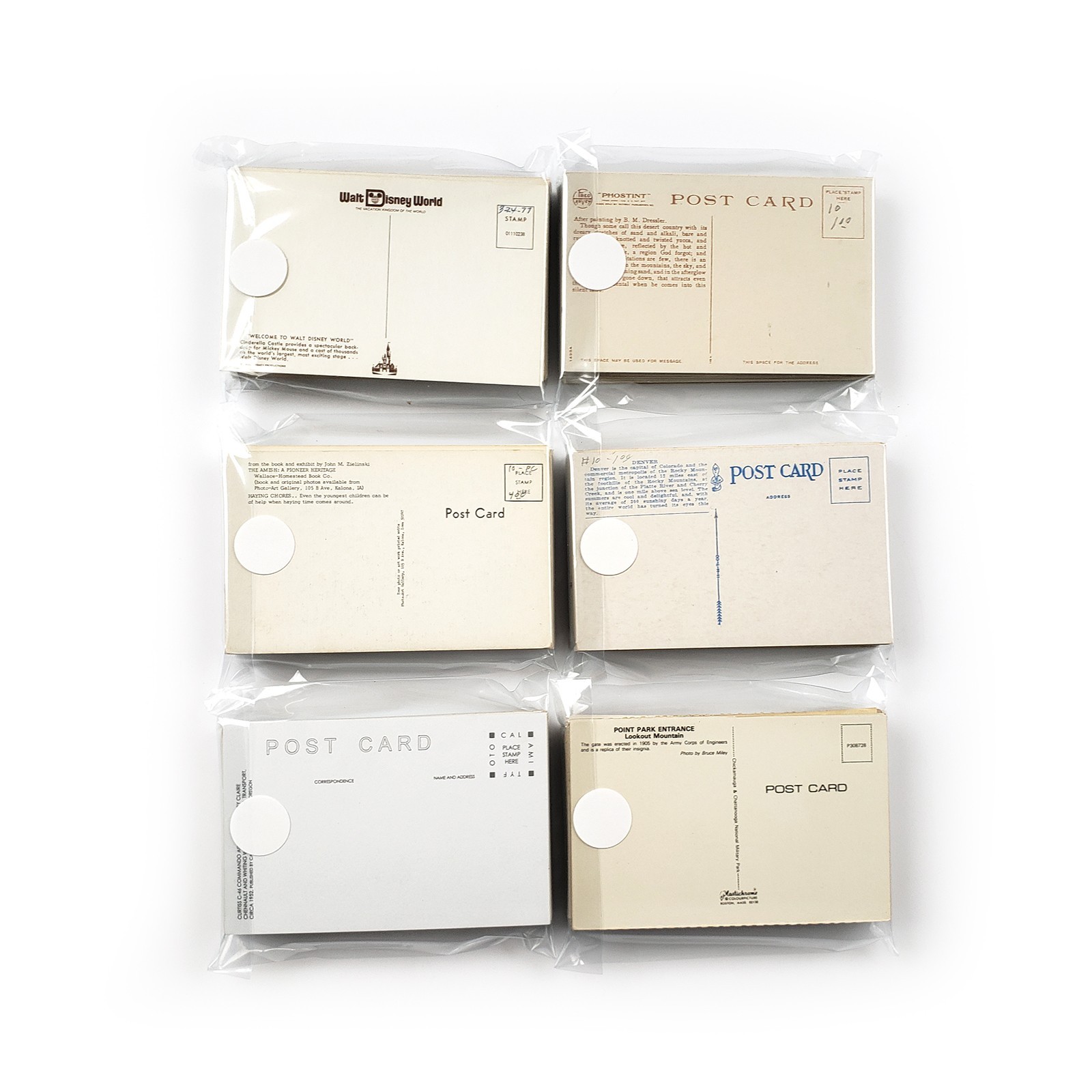 60 Unused Vintage Postcards Lot - Unposted Random Blank Midcentury Travel Views