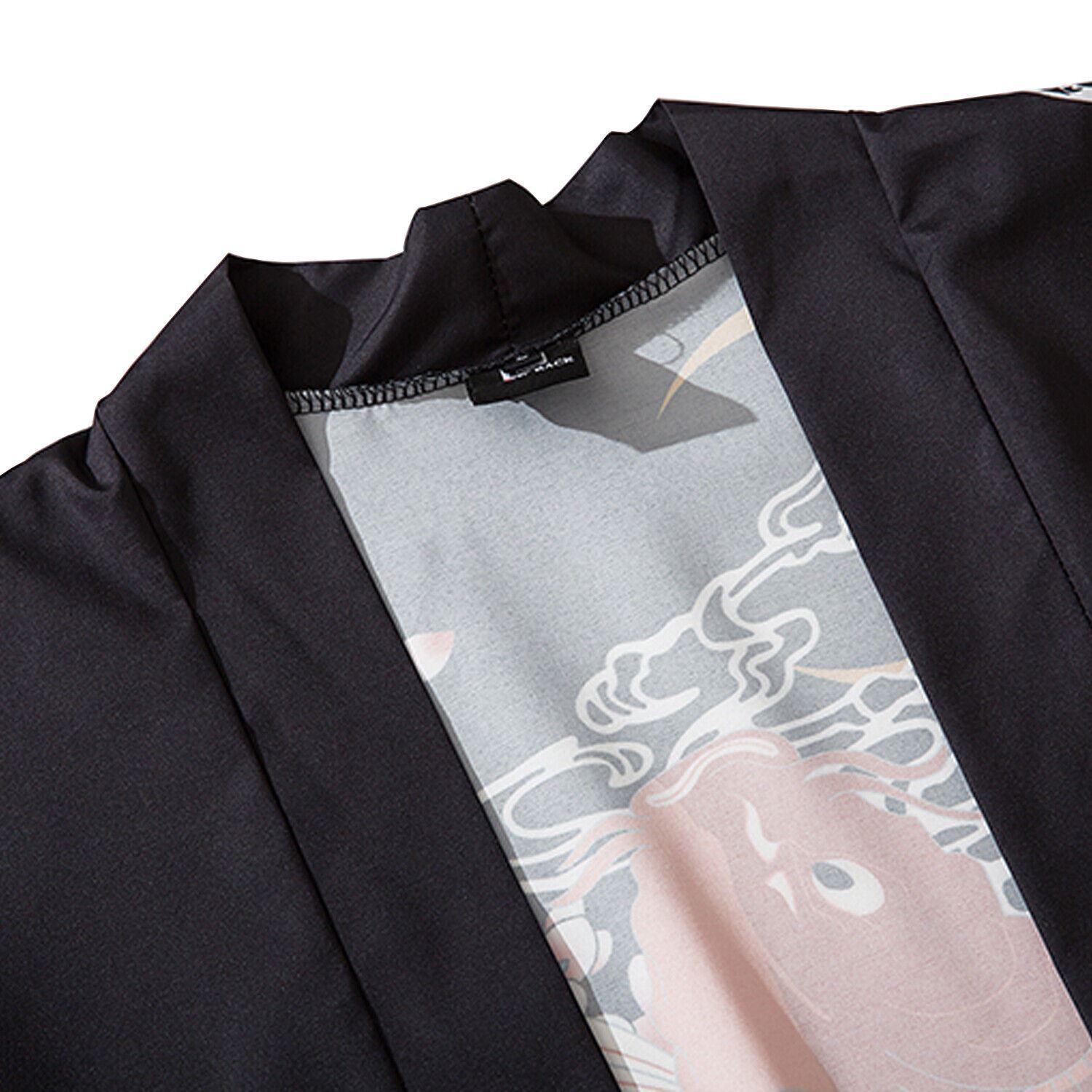 Niepce Men's Flowers and Fish Graphic Lightweight Japanese Kimono Cardigan