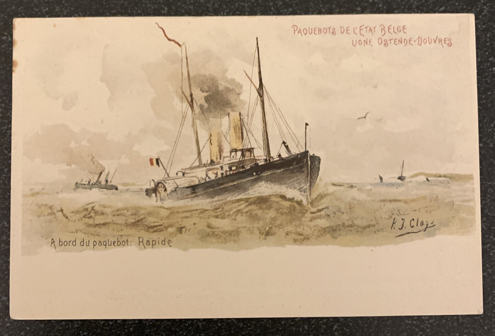 Belgium PAQUEBOT SHIPS 1900s Vintage Postcards x 9 Excellent Condition