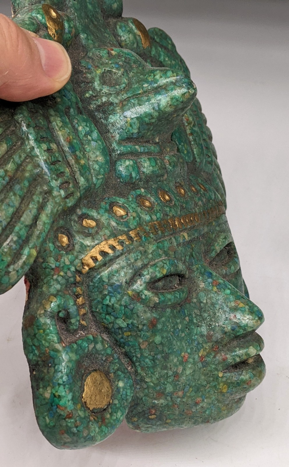 Mexican Aztec Malachite Resin Mask Repro
