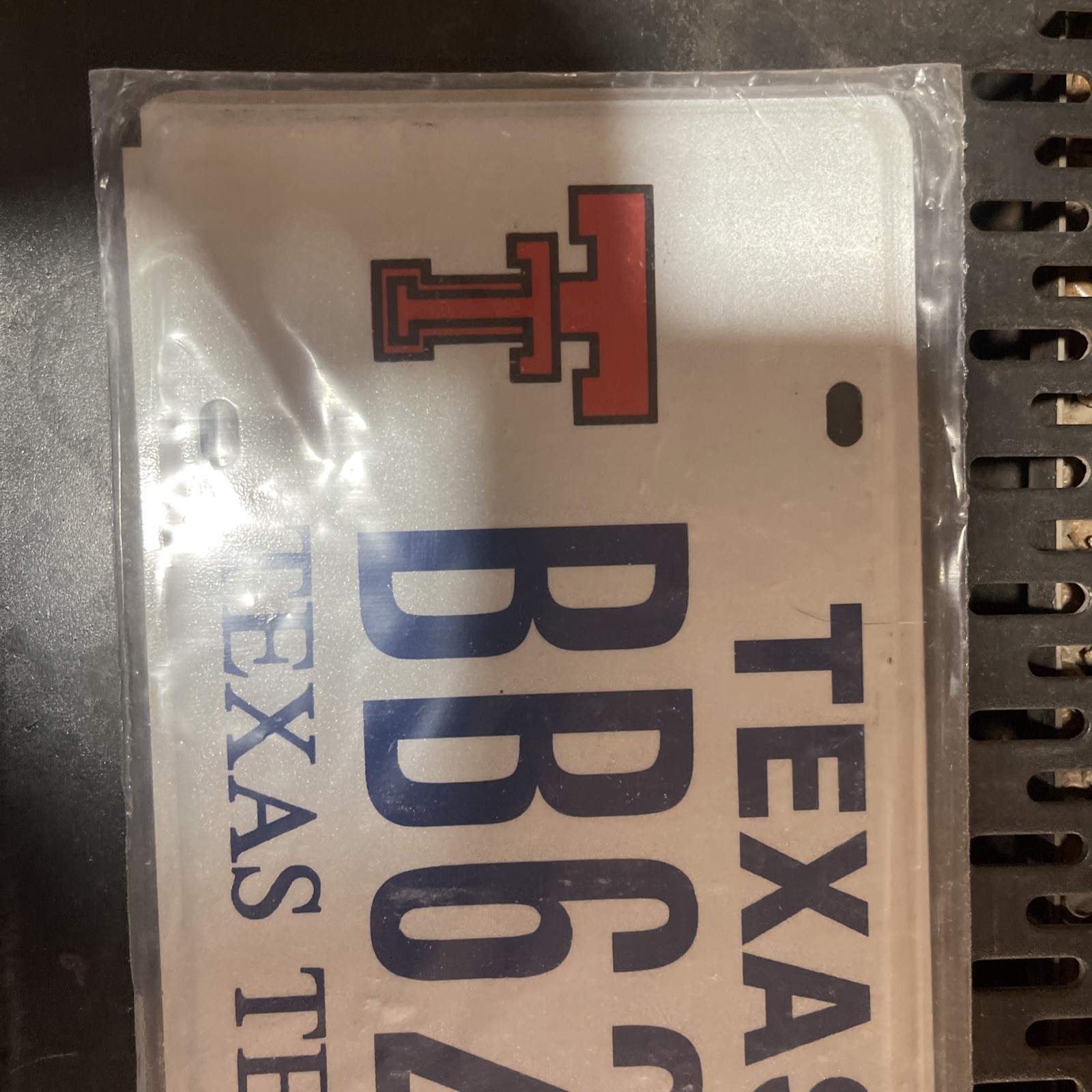 Texas TECH license plate # BB62DG