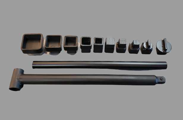 Plumbing cleanout plug wrench set - plumbing tool - cleanout cap - Red case