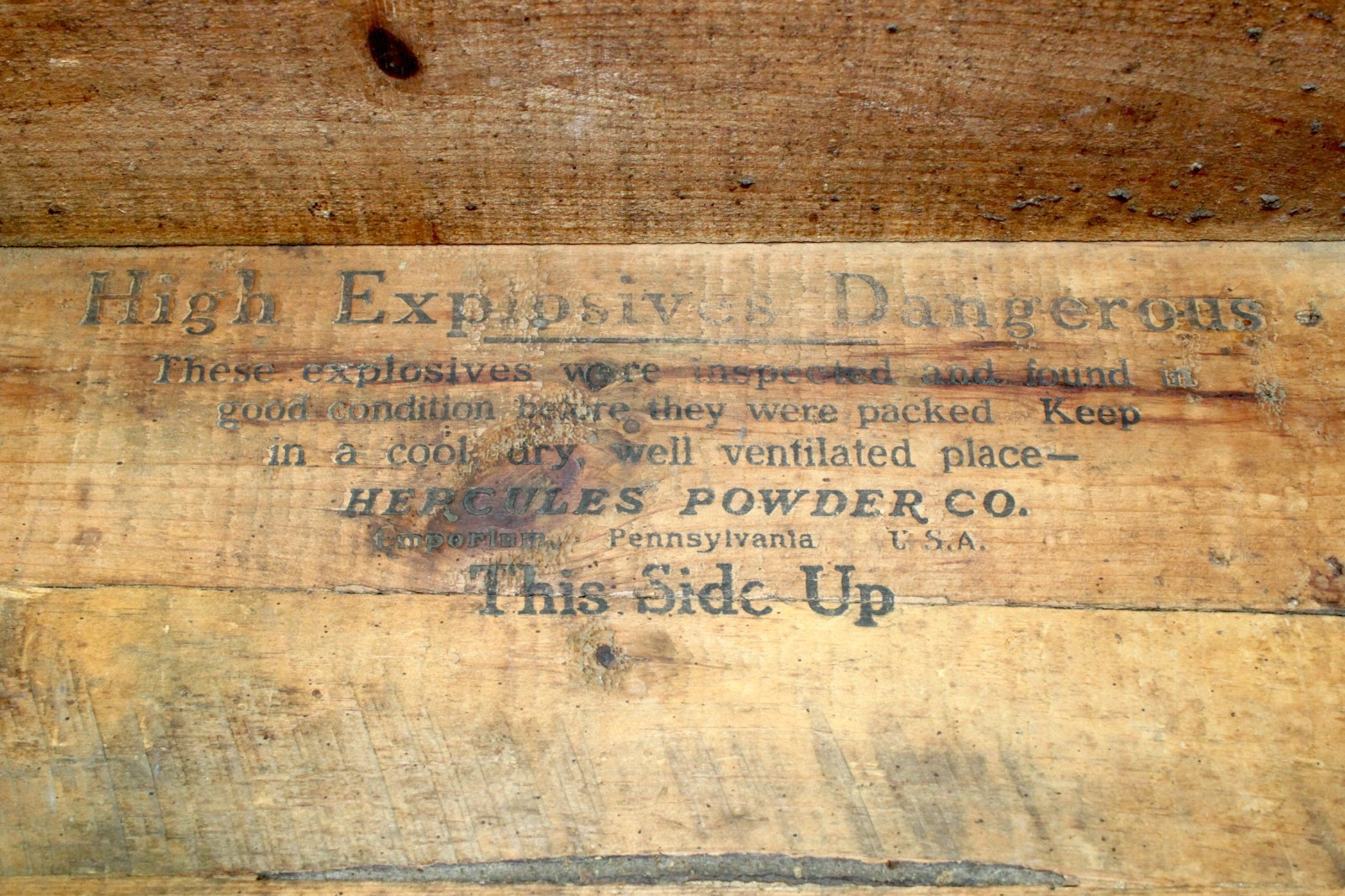 Vntg Hercules Powder Co Dynamite Box High Explosives Crate Emporium Pennsylvania