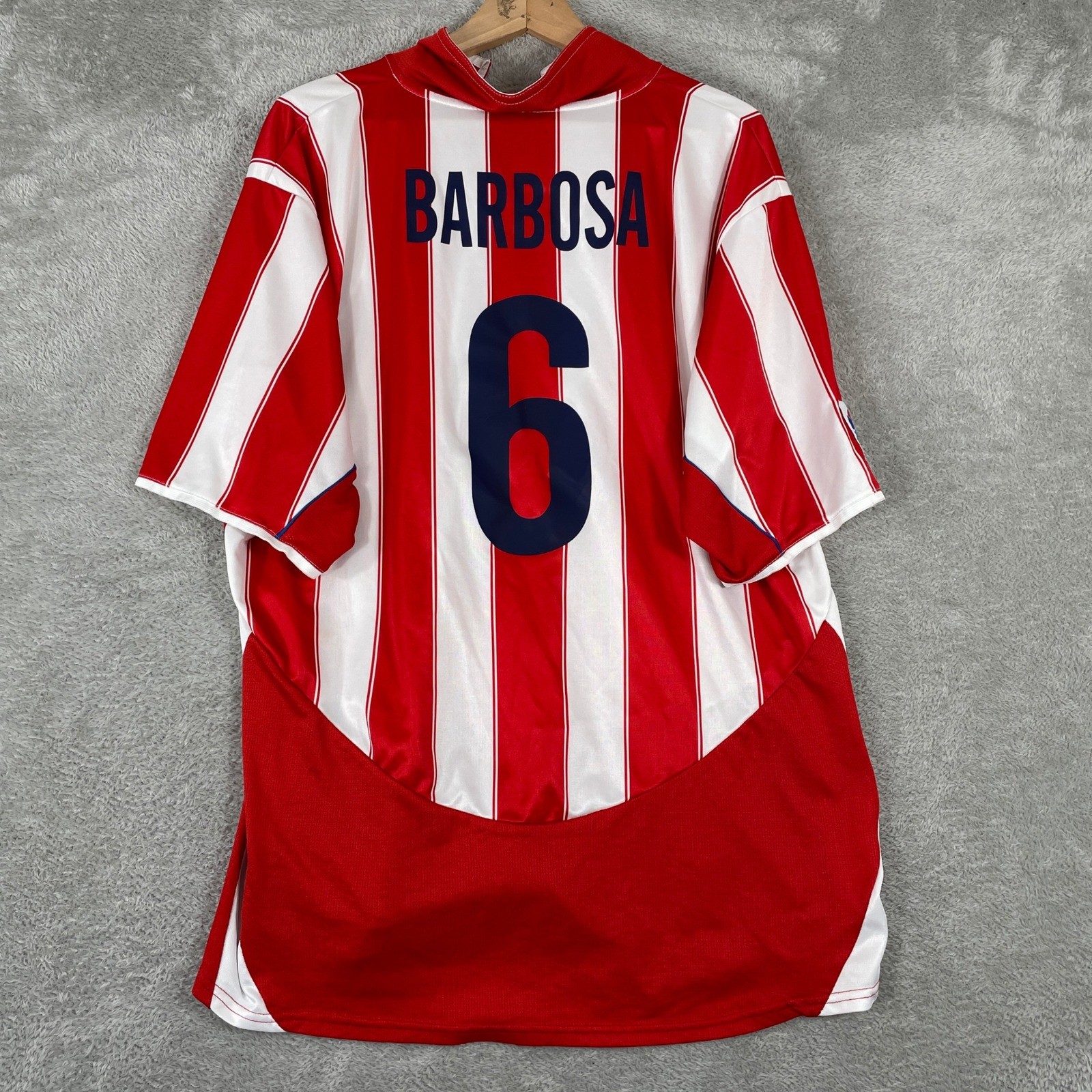 Vintage Nike Atletico Madrid Jersey Mens 2XL Red Barbosa Soccer Y2K 2004–05 Kit