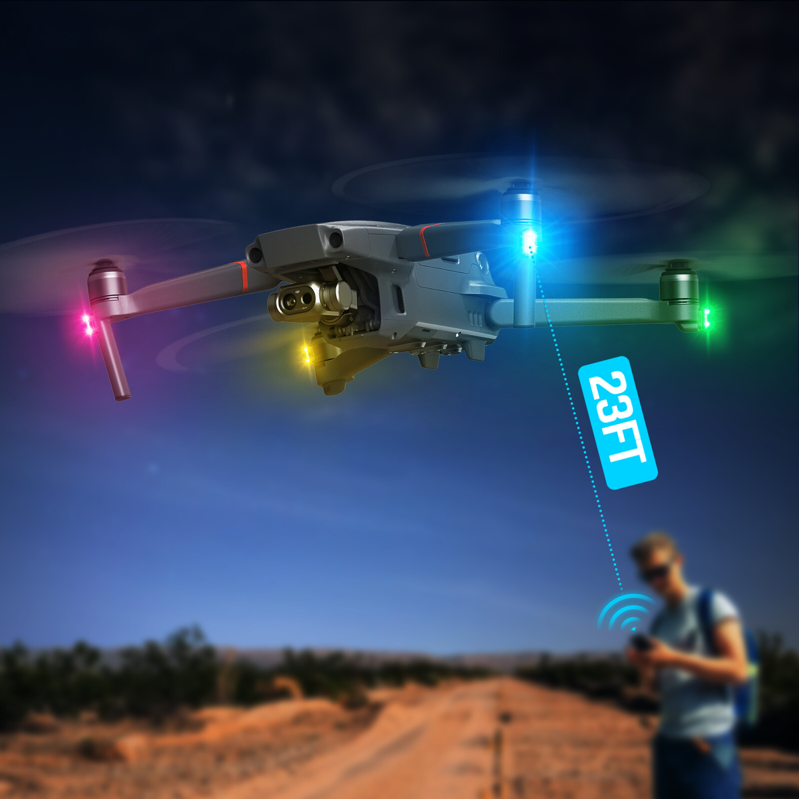 16 PCS Wireless LED Strobe Lights 8 Colors USB Rechargeable Anti-Collision Lamps