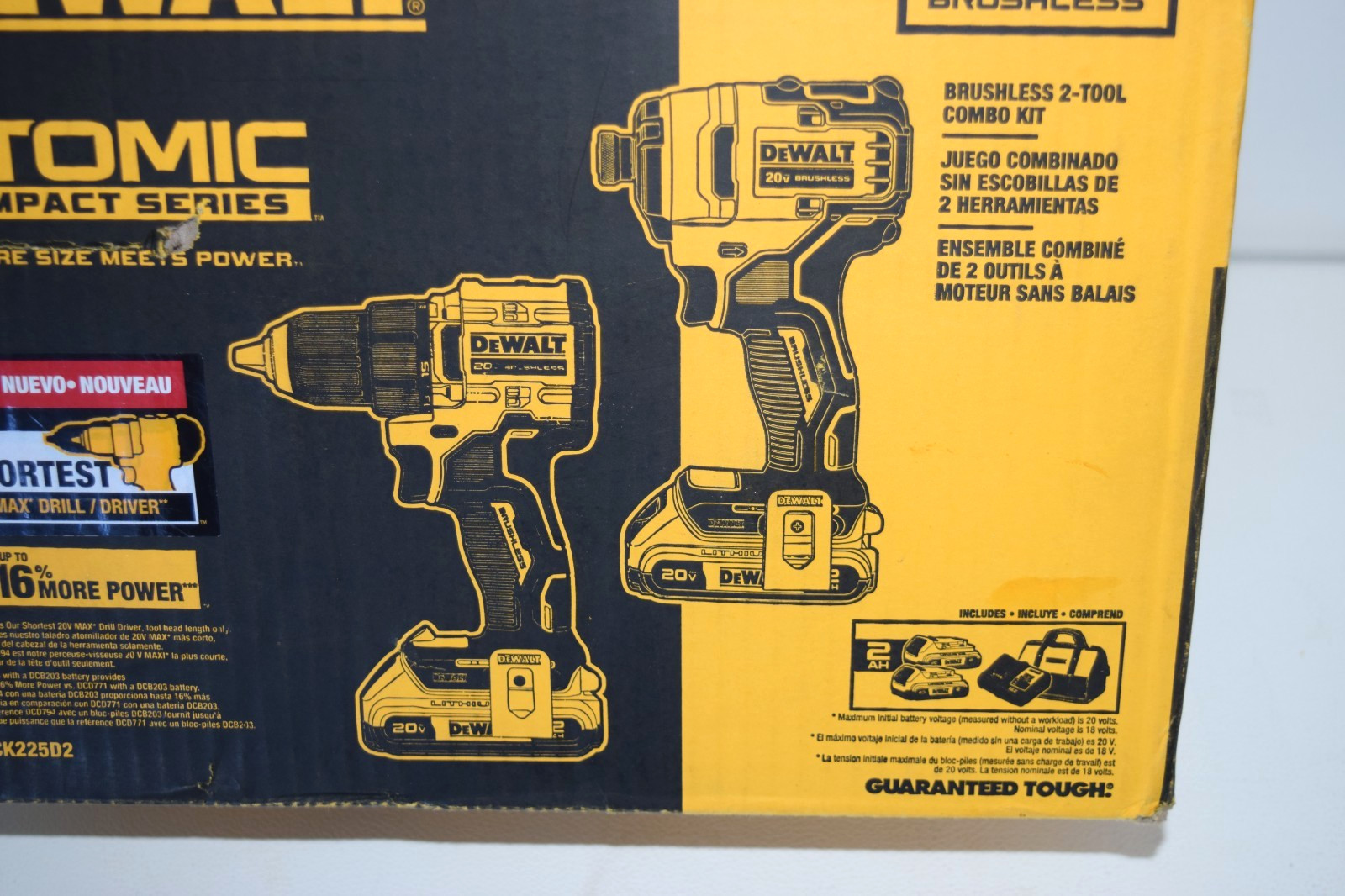 DeWalt DCK225D2 ATOMIC 20V MAX Brushless 2 Tool Combo Kit BRAND NEW