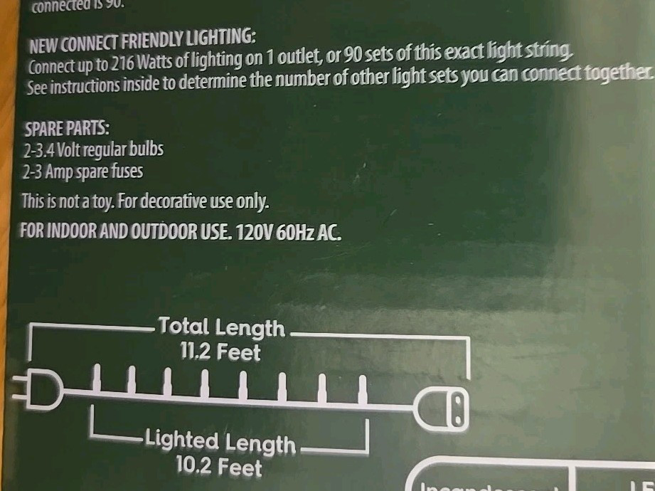 HOLIDAY TIME 219-2215-GW 50CT COOL WHITE MINI LED LIGHTS 10' - NEW!