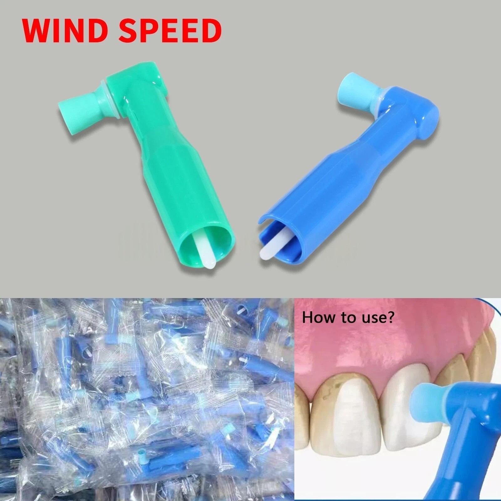 100/500Pcs Dental Disposable Prophy Angle Prophy Angles Firm Soft Cup Green/Blue