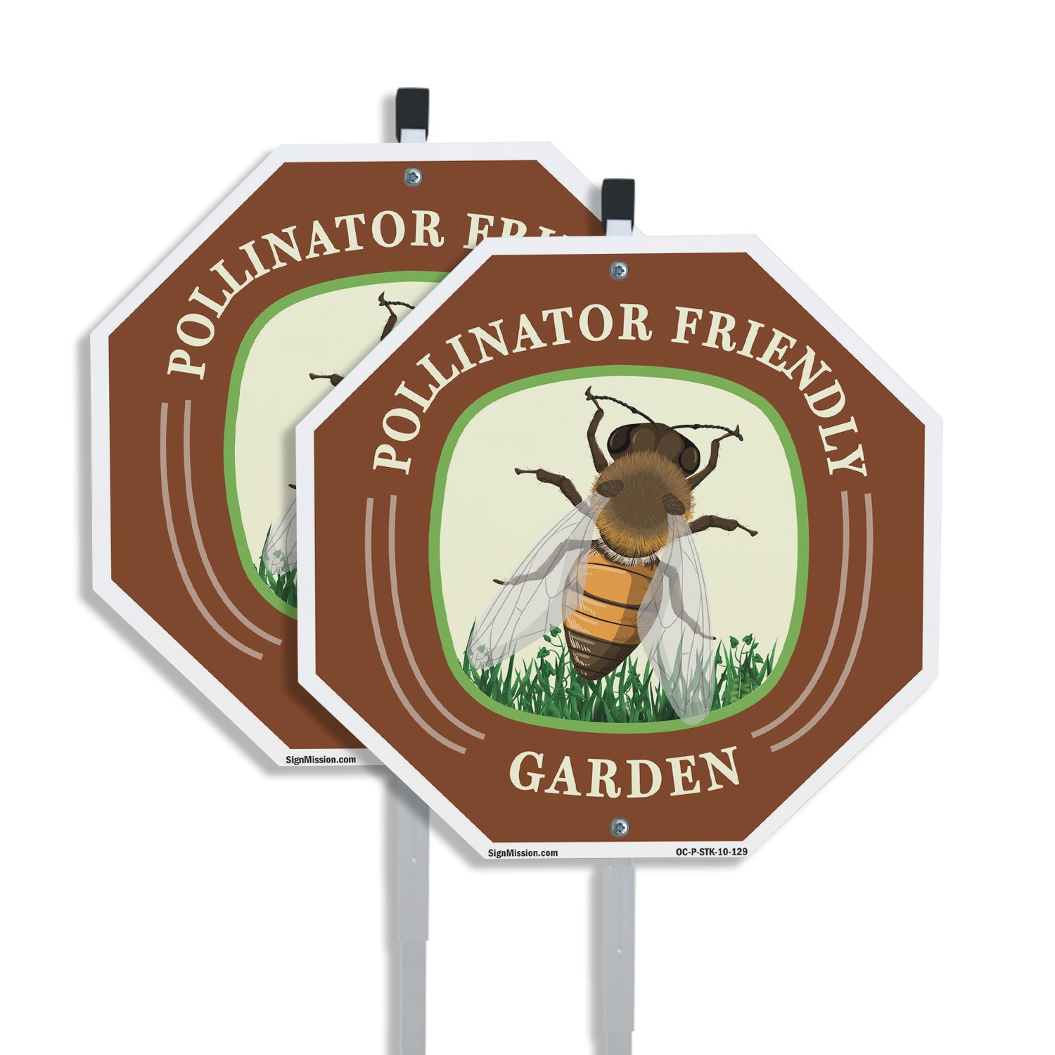 Pollinator Friendly Garden Octagon Sign With Stake Weather Resistant