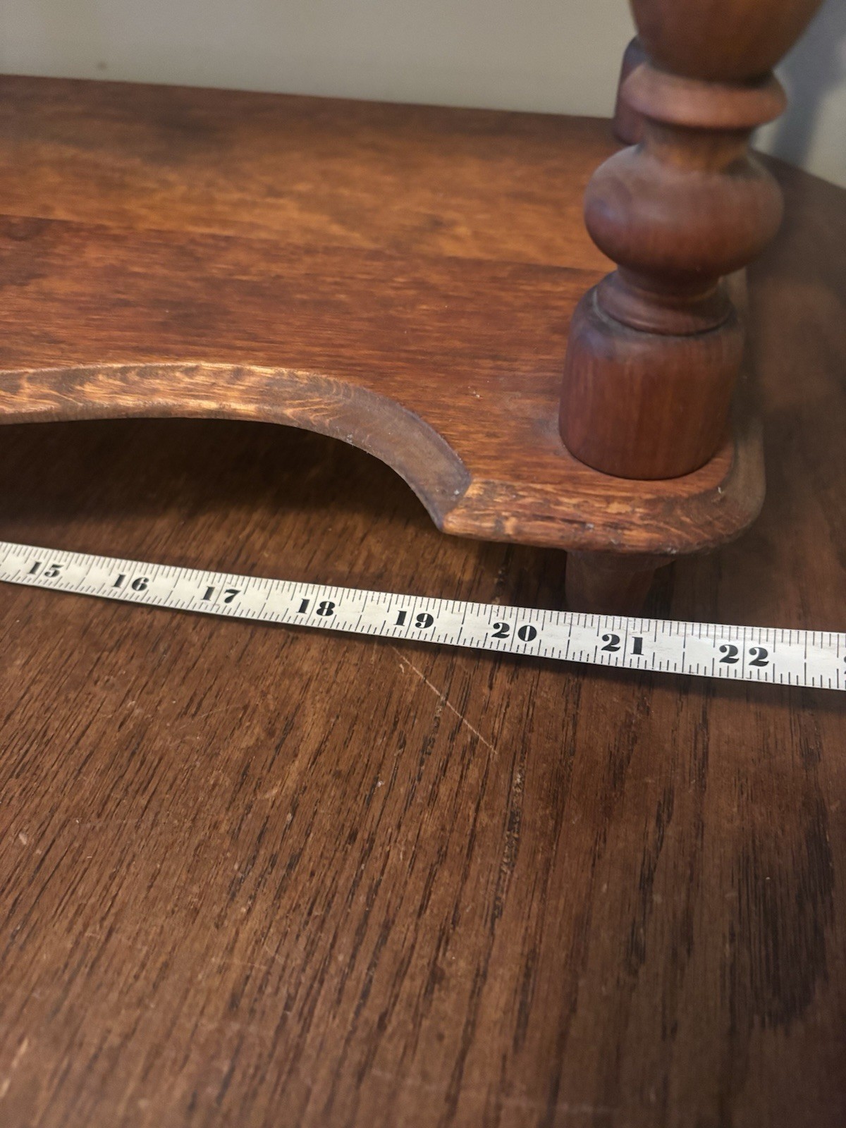 Antique 3 Shelf Wood Whatnot Bookshelf, Victorian 22”L 22”H 9.5”D Spindles