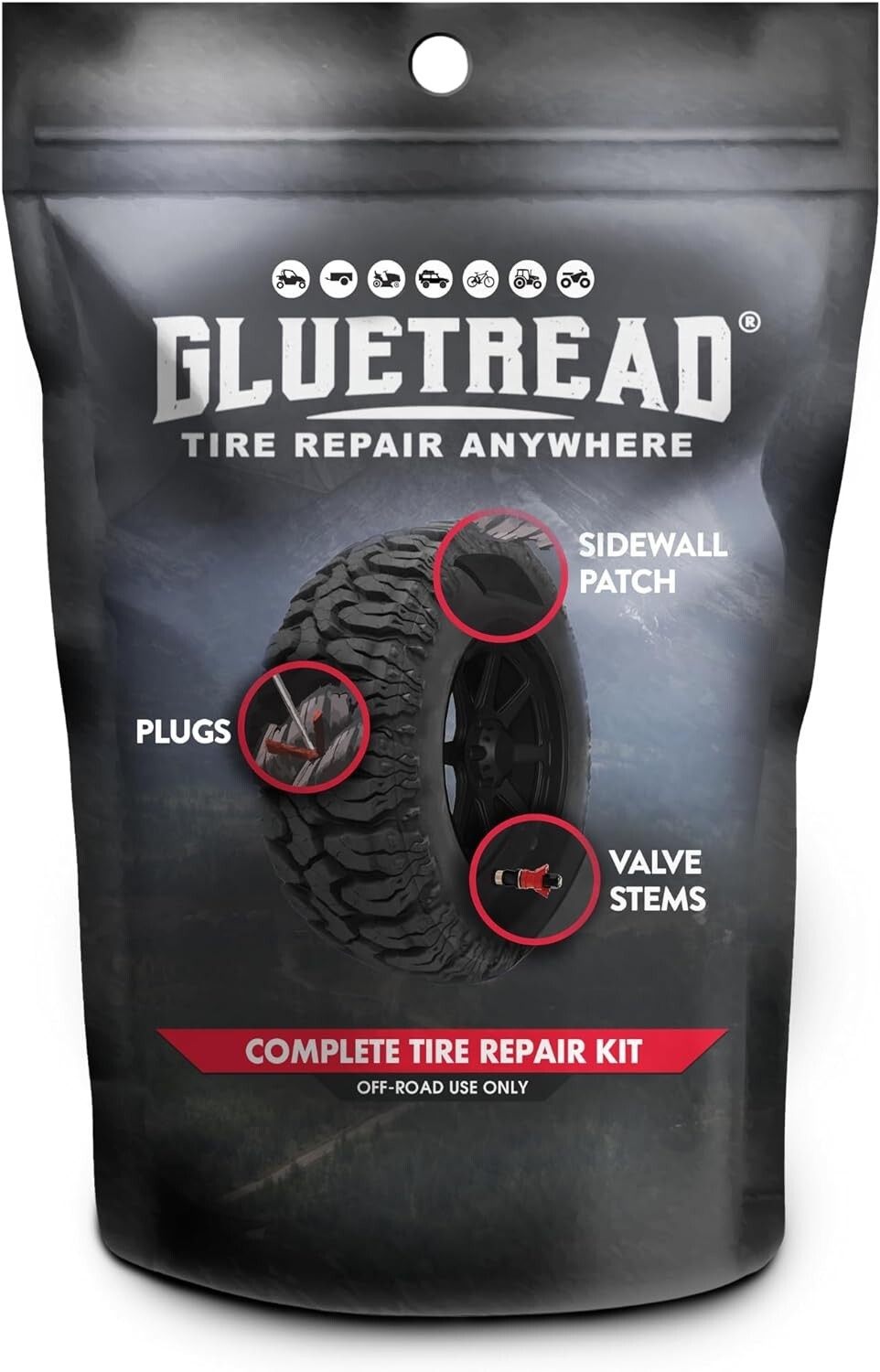 GlueTread Complete Off-Road Tire Repair Kit | Repair Any Kind of Tire Puncture