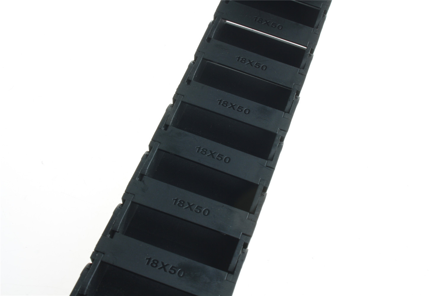 2X R38 18x50mm Black Nylon 1M Semi Closed Cable Drag Chain Wire Carrier For CNC