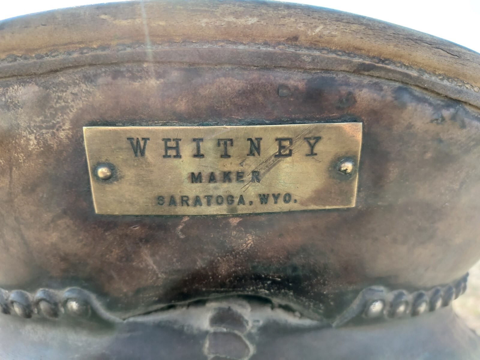 Vintage Whitney Maker Saratoga Wyo. - 14" Saddle - Heiser Fender