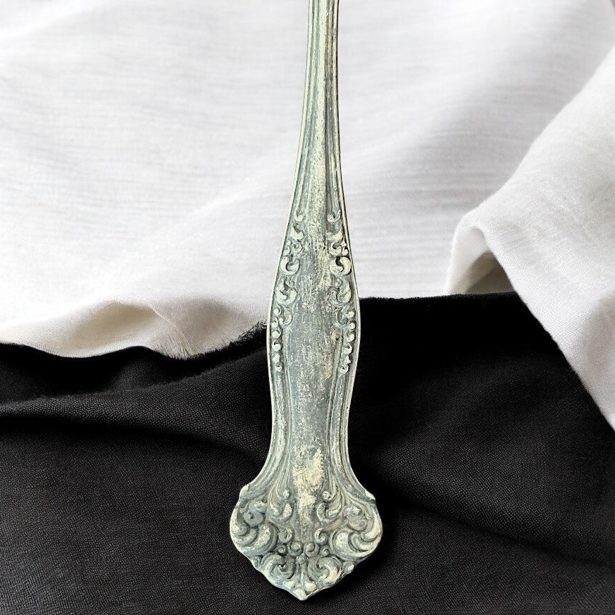 Vintage 1847 Roger Bros. Ornate Silverplate Cold Meat Serving Fork A1 Flatware