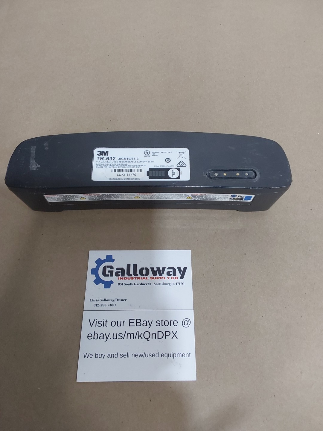 3M TR-632 Versaflo High Capacity Battery,TR600 Series Versaflo PAPR