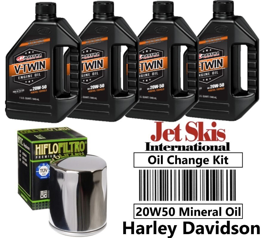 Harley Davidson Oil Change Kit 4 Quarts Maxima 20W50 Engine Oil (1999-2017)