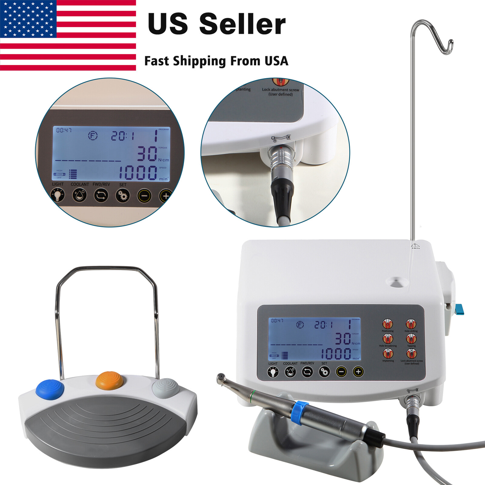 Dental Implant Surgical System LED Brushless Motor 20:1 Contra Angle 110/220V