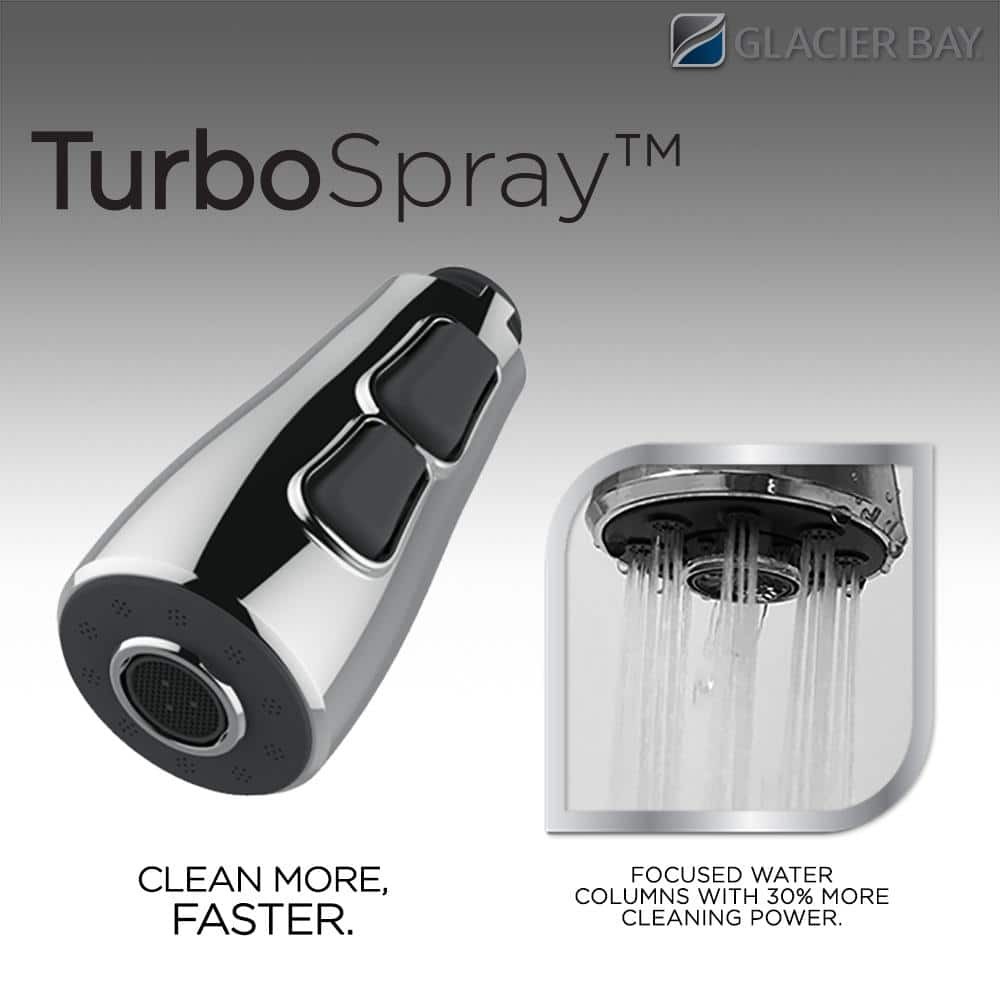 Glacier Bay McKenna 1-Handle Pull Down Sprayer Kitchen Faucet in STAINLESS STEEL