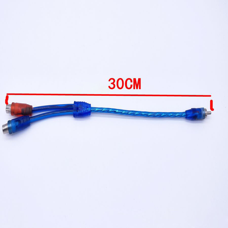 2x 12" RCA Audio Jack Cable Y Splitter Adapter 1 Male to 2 Female Plug 2 Pcs