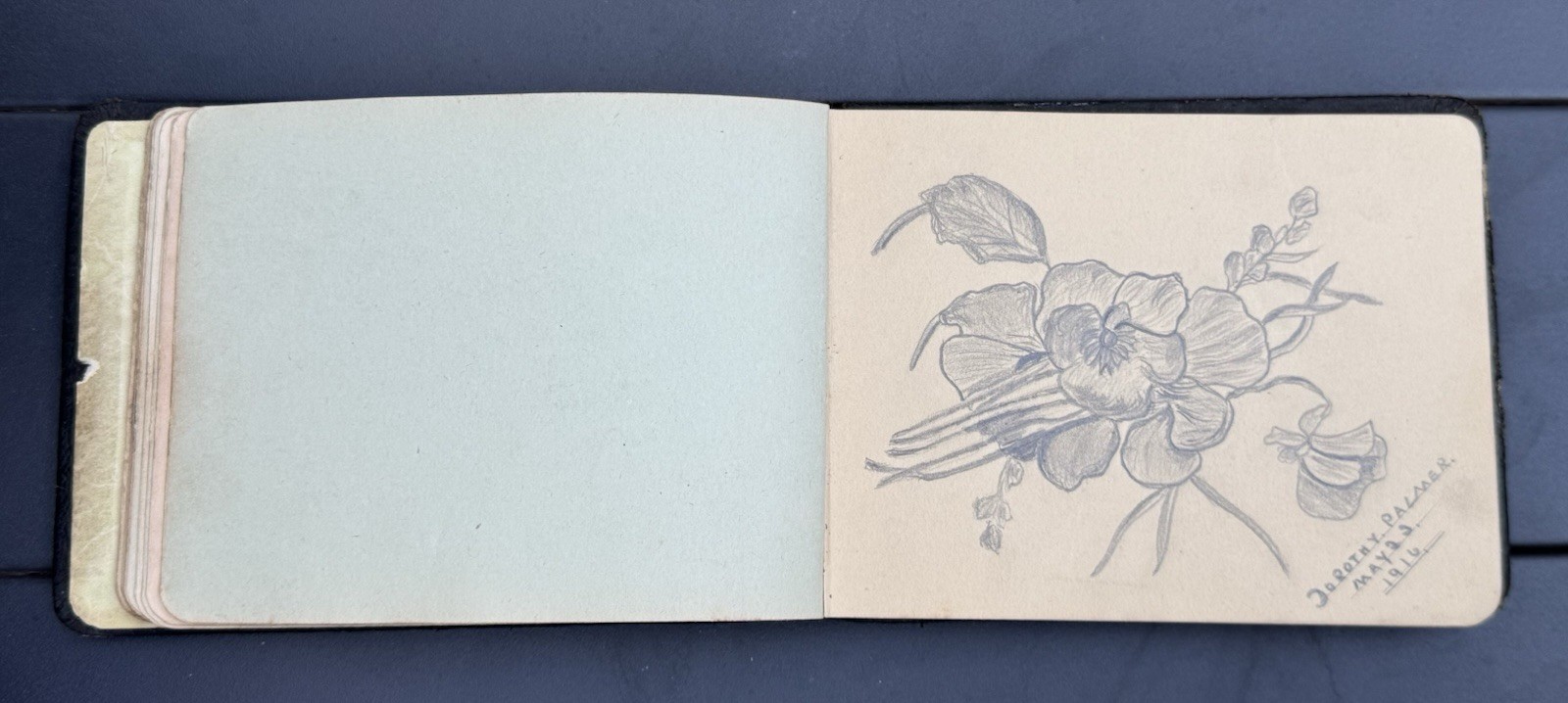 WWI ERA 1916-1920 AUTOGRAPH BOOK WAR ILLUSTRATION DRAWINGS & LOVE POEMS RARE!!