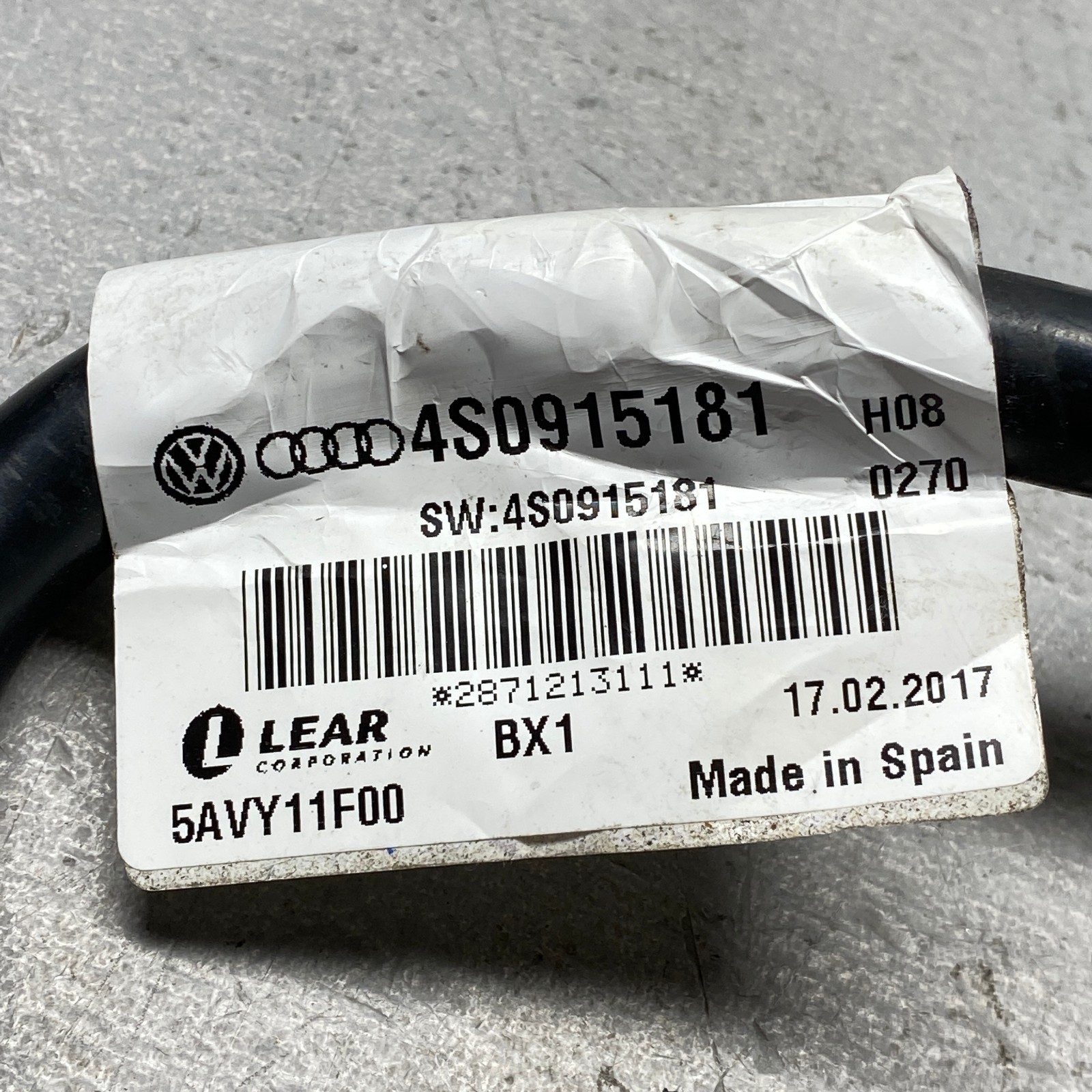 2018 Lamborghini Huracan Battery Ground Cable Wiring 4S0915181