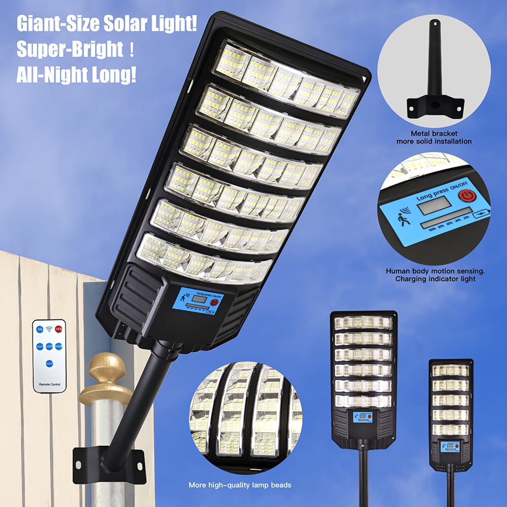20000000LM Commercial LED Solar Street Light Outdoor Dusk to Dawn Road Area Lamp