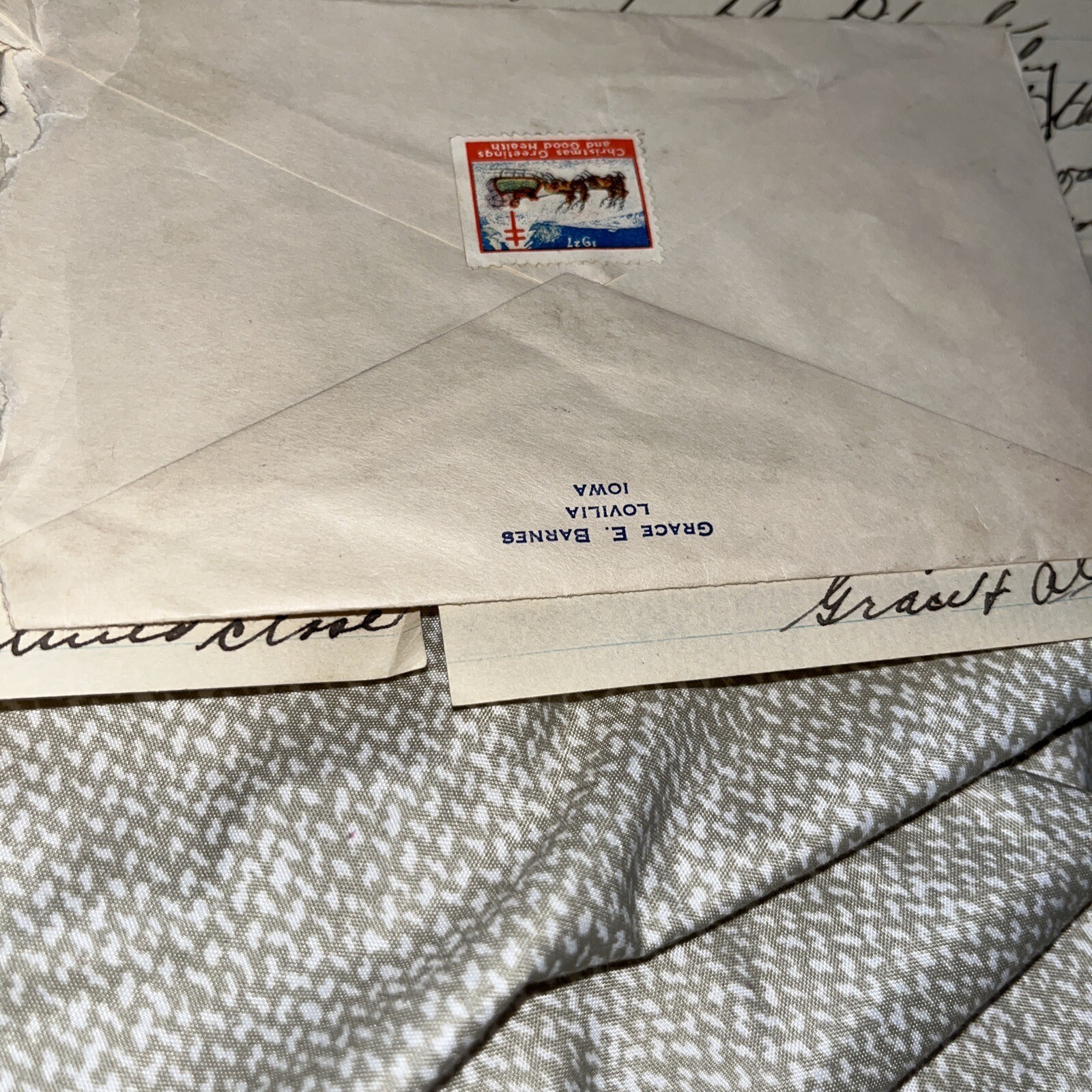 Antique 1927 Letter from Lovilia Iowa IA Mentions Little Brown Church (Nashua?)