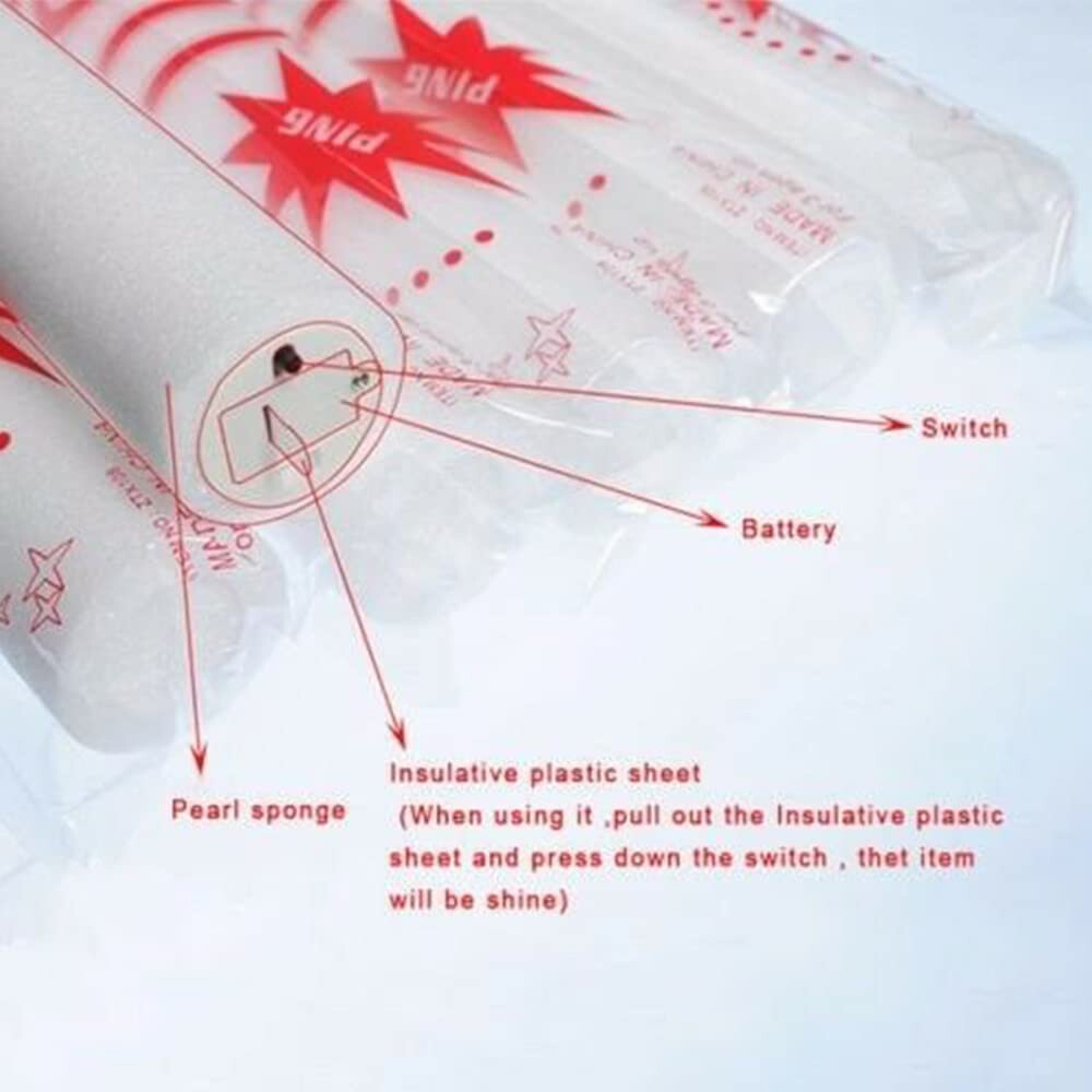 100PCS LED Foam Sticks Light Up Wands Rally Flashing Glow Party Rave