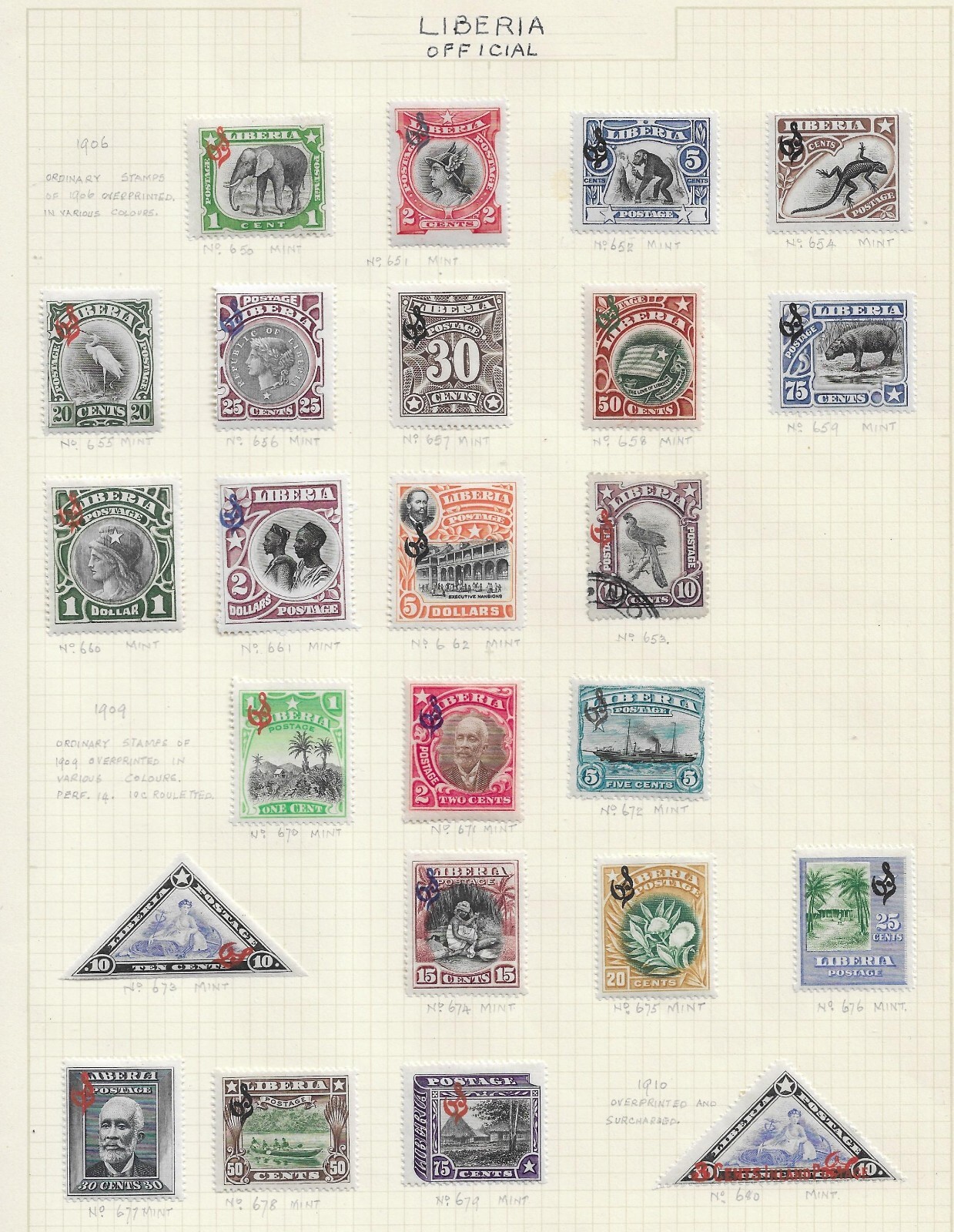 Liberia Earlier Collection on Pages & Cards