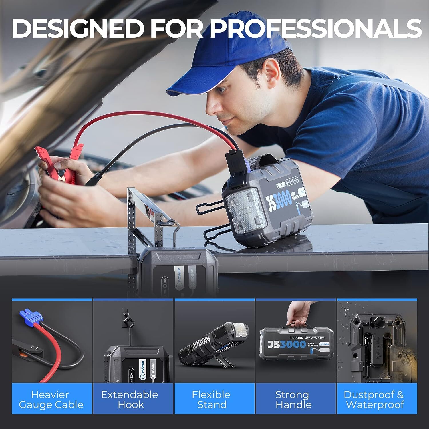 🔥2024 TOPDON JS3000 TOPDON Jump Starter 12 Volt Jumper Starter Battery Booster