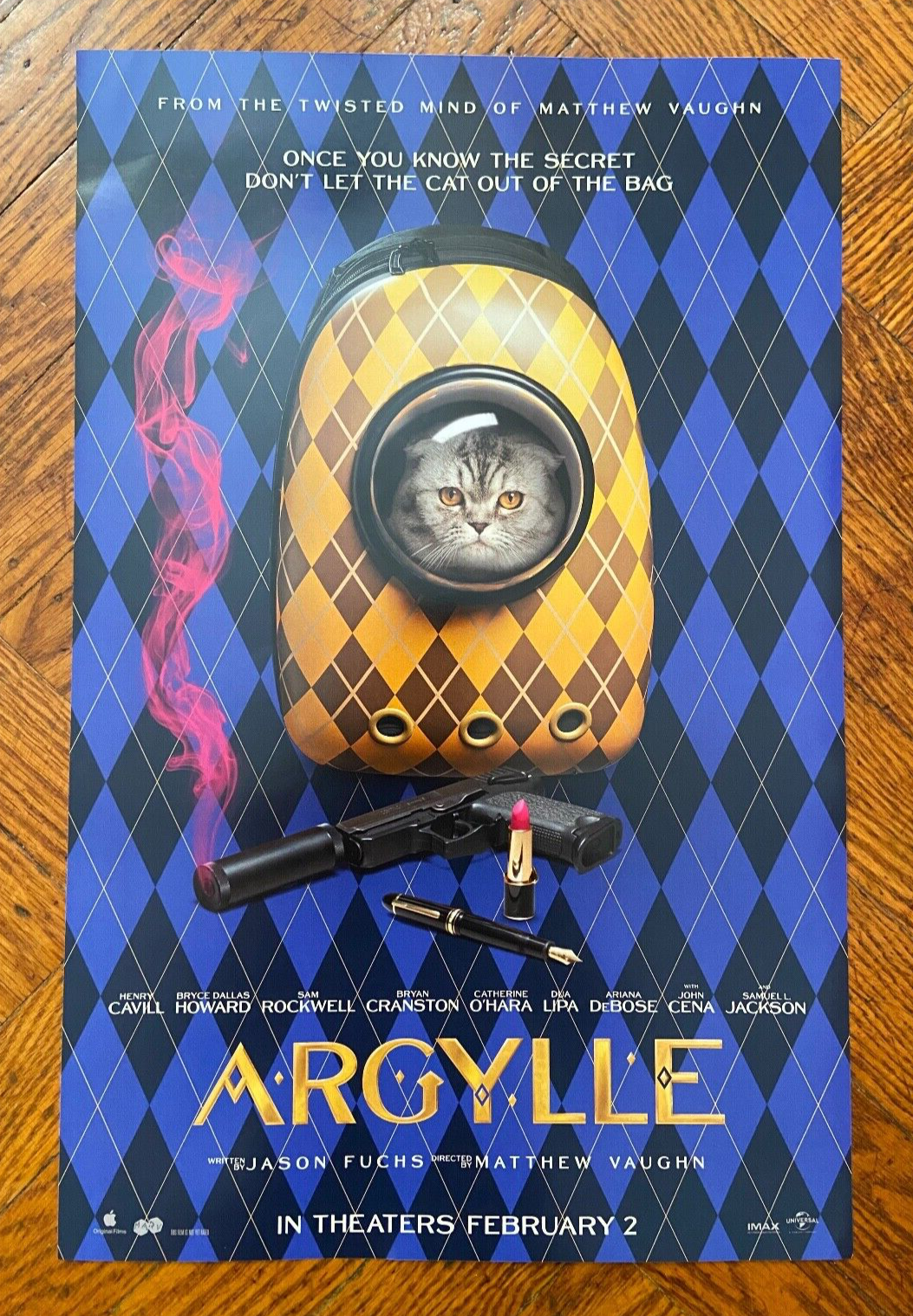 ARGYLLE Movie- NYCC Matthew Vaughn Panel Exclusive Poster- 17" x 11" - NEW!!