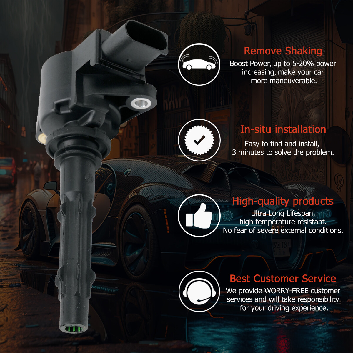 6X OEM Ignition Coil+Iridium Spark plugs Pack For Mercedes-Benz C300 E350 UF535