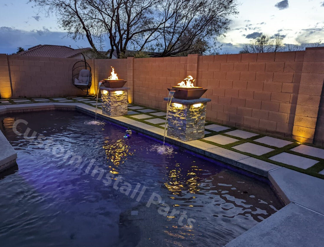 Fire Pit Water Bowl Firepit Fountain Outdoor Pool Deck Builder Series Propane