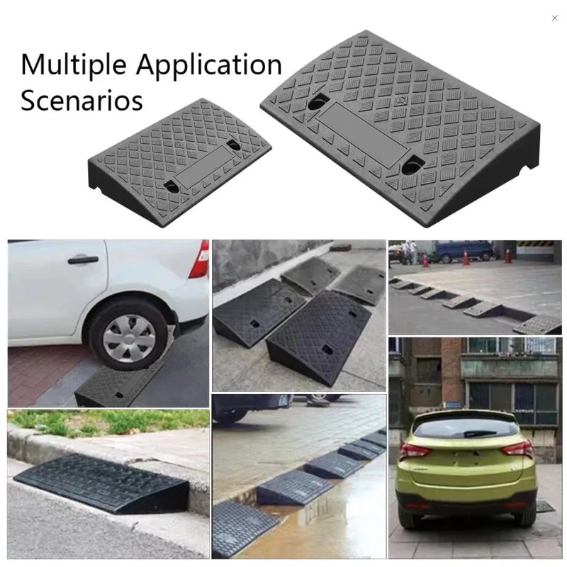 2Pack PE Curb Ramp Heavy Duty Threshold Ramp Car Curb Driveway Ramp Professional