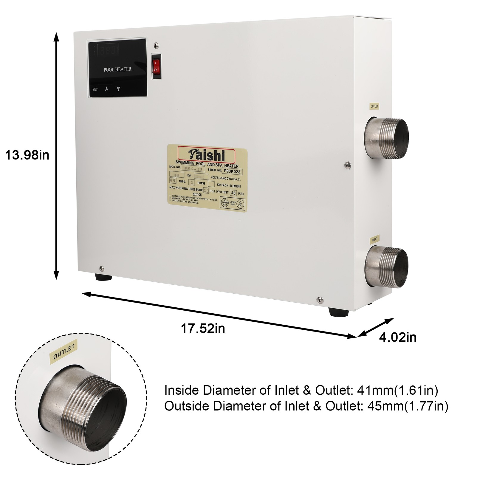 15KW Water Thermostat Heater for Swimming Pool Pond SPA Electric Water Heater HQ