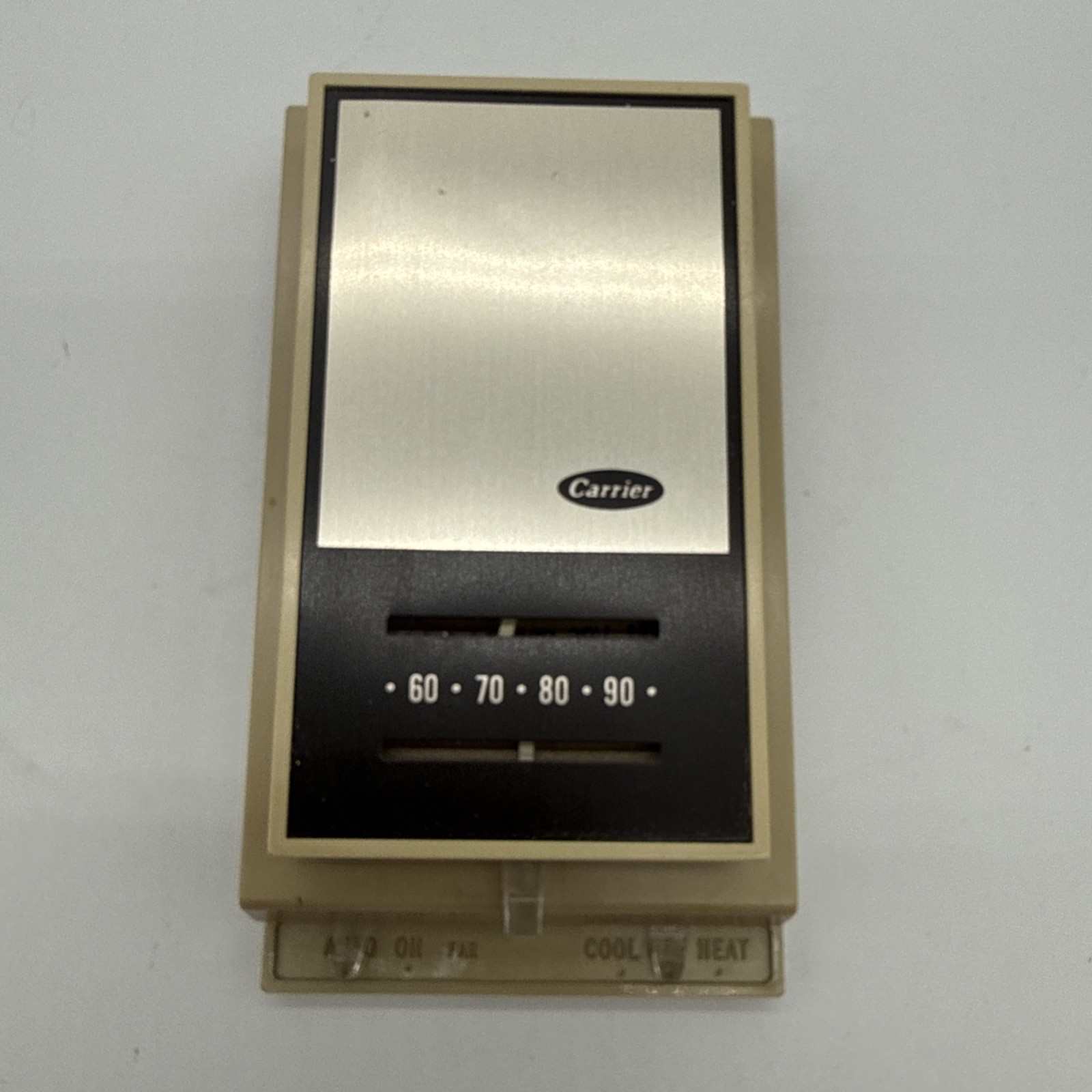 Vintage Carrier Honeywell Thermostat - Auto, On & Off - Cool, Off, Heat