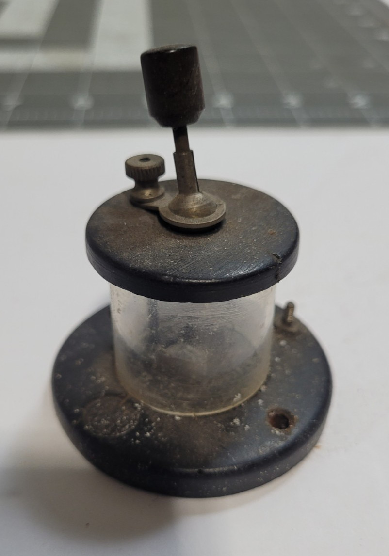 Vintage Pacent Crystal Detector Stand Enclosed Glass for a Crystal Radio 1920s